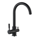 Змішувач для кухні MIXXUS PREMIUM MAFIN 021 BLACK з гнучким виливом з виходом для питної води (Колір чорний) (MI5931)