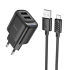 Зарядний пристрій Hoco C141A Smart 2.1A 2USB-A ABS 76x41,7x26,7 мм чорний