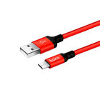 Кабель Hoco X14 Micro USB для быстрой зарядки и синхронизации 1м черный и красный 2А износостойкий с нейлоновой оплеткой