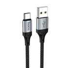 Кабель Hoco X102 Type-C зарядный и синхронизационный для смартфонов и планшетов с текстильной оплеткой 1 м 3 А