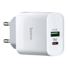Сетевое зарядное устройство Hoco C80A PD 20W QC3.0 для смартфонов быстрое и безопасное зарядное устройство с двумя портами