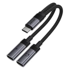 Аудиокабель ACEFAST J14 USB-C 2-in-1 charging audio adapter Black
