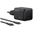 Мережевий зарядний пристрій UGREEN X517 25 Вт USB-C PD/QC з кабелем Type-C чорний