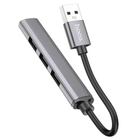 Кабель-переходник HOCO HB26 4 in 1 adapter(Type-C to USB3.0+USB2.0*3) Metal gray