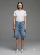 Бриджи джинсовые H&M 42 Голубой 1224919