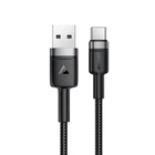 Кабель ACEFAST C22-04, USB to Type-C, 3A, 1.2m, Nylon Braid, Aluminum Alloy + TPE connectors, Black (6974316285144)