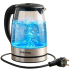Скляний електрочайник Rainberg RB-2262 з LED підсвічуванням 2 л 2200 Вт Чорний