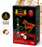 Кокосове вугілля Garden 1 кг 72 шт для кальяну 25х25 кубик жаростійкий