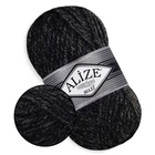 Alize Super Lana Maxi, Антрацит жаспе №800 - товста напіввовняна пряжа 100 г / 100 м, 25% вовна / 75% акрил, для об'ємних виробів, СуперЛана Максі