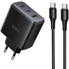 СЗУ C160A Upgrade PD65W+QC3.0 (1USB-A/2C) + кабель Type-C to Type-C Black Hoco (2000003506705)