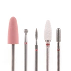 Фрезы алмазные Nail Drill набор 5 шт. для тонкой кутикулы (красная насечка)