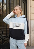 Женские худи Стаф серый оверсайз с логотипом Staff heav logo mix3 oversize L (400715)