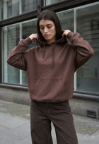 Женское худи Стаф коричневое оверсайз спортивное Staff lav brown oversize S (400664)