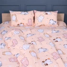Комплект постельного белья MirSon Семейный 2x160x220 см 17-0665 Cream Kittens Бязь (2200010065473)