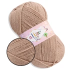 Пряжа акрилова Алізе Шекерим Бебі, Alize Sekerim Bebe, Беж №256, 100 г/320 м, акрил, для в'язання спицями та гачком, для дитячого одягу, пледів