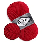 Alize Super Lana Maxi, Красный №56 - толстая полушерстяная пряжа 100 г / 100 м, 25% шерсть / 75% акрил, для объемных изделий, СуперЛана Макси