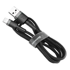 Кабель USB to Lightning Baseus Cafule Cable 2.4A 1m Черно-золотой / Шнур провод для iPhone iPad быстрая зарядка Чорний