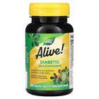 Органічні мультивітаміни для діабетиків Nature's Way (Alive Diabetic Multivitamin) 60 таблеток NWY12371