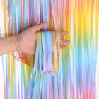 Фольгированная Шторка Для Фотозоны Из Дождика Радужная 1х2 м