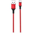 Дата кабель USB 2.0 AM to USB-C 1.0m braided NB143 red XO