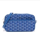 Премиальная сумка через плечо Goyard синего цвета.