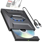 Внешний оптический привод USB 3.0+Type-C Addap EDB-03 черный с USB-хабом и слотом для SD-карт