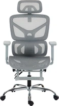 Кресло офисное GT RACER B-5865 с подставкой для ног Серое (B-5865 Gray)