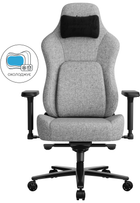 Геймерское игровое кресло Anda Seat Phantom 4 Pro L до 100 кг Gray Fabric (AD18YSDC-72-G-F-G02) нагрузка до 100 кг, лён, пена, гарантия 24 мес, наклон спинки 135 °, рост до 185 см