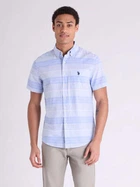 Рубашка хлопковая летняя мужская U.S. Polo Assn 11H0280-VQ00A(AZURE BLUE) M Голубая (786662488621)