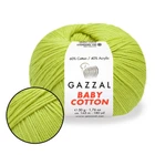 Пряжа Gazzal Cotton Baby, Оливка №3457, 50 г/165 м, Газзал Бебі Коттон бавовна з акрилом, демісезон, нитка для в'язання