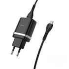 Мережевий зарядний пристрій HOCO C12Q Smart QC3.0 Micro USB cable 18W Black