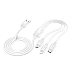 Кабель Hoco X74 3в1 USB A до Lightning/Micro USB/USB C 2A 1 м White (6931474767370)