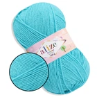 Пряжа акрилова Алізе Шекерим Бебі, Alize Sekerim Bebe, Бірюзовий №287, 100 г/320 м, акрил, для в'язання спицями та гачком, для дитячого одягу, пледів