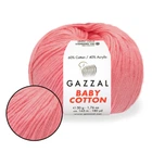 Пряжа Gazzal Cotton Baby, Ярко-коралловый №3435, 50 г/165 м, Газзал Беби Коттон хлопок с акрилом, демисезон, нить для вязания