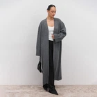 Кардиган Женский Длинный Однотонный Серый Демисезонный Классический one size (402002)