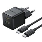 Сетевое зарядное устройство Baseus Palm PD/QC 30W USB-C | USB-A with USB-C to USB-C Cable 1 m Black (P1011160A113-01)