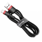 Дата кабель USB 2.0 AM to Lightning 0.5m Cafule 2.4A red+black Baseus (CALKLF-A19) (354786)