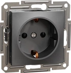 Розетка з заземленням Schneider Electric Asfora Антрацит EPH2900171