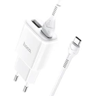 Мережевий зарядний пристрій HOCO C88A Star round dual port charger Type-C cable 12W White