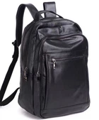 Кожаный мужской рюкзак для ноутбука и поездок черный Tiding Bag D3-93438