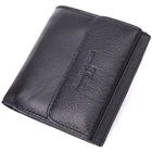 Компактный женский кошелек с монетницей снаружи из натуральной кожи ST Leather 22542 черный