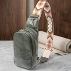 Красивая сумка через плечо в модном цвете с экокожи Vintage 22791 зеленая