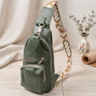 Трендовая женская слинг сумка через плечо из экокожи Vintage 22755 зеленая