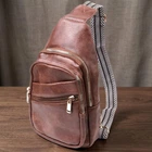 Модная женская сумка с одной лямкой через плечо из экокожи Vintage 22760 коричневая