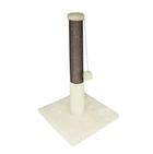 Когтеточка для кошек Lucky Pet ДКП сизаль серая мини, мех белый 30x30x51см