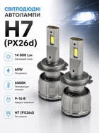 Автолампы светодиодные H7 лед лампы 14000Lm 60W 6000K с драйвером обманкой CANBUS в фары автомобиля ближний или дальний свет авто лампочки в машину охлаждение вентилятором замена галогена PX26d Cyclone LED Type-38