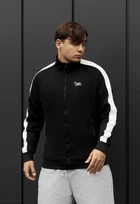 Мужская кофта олимпийка Staff чёрная со логотипом и полосами Staff logo stripes black XXL (402642)