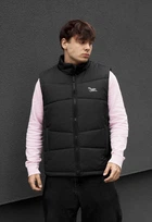 Жилет мужской стаф черный однотонный с логотипом Staff fux black logo M (402613)