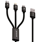 Кабель Proove Triple Connection 3 in 1 Type-C + Micro USB + Lightning (1.3m) Black (CCTC15001501)