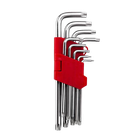 Набор ключей torx "звёздочка" INTERTOOL 9шт, средние, Т10-Т50, CrV (32484)